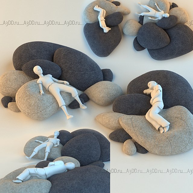 Floor cushions stones