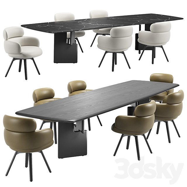 Vivienne Chair & Nico Table by Minotti