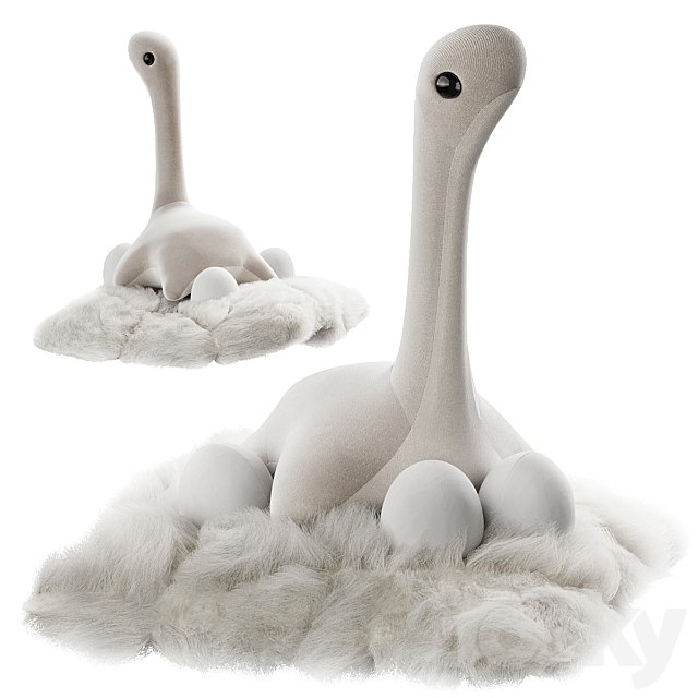 Plush dinosaur with eggs