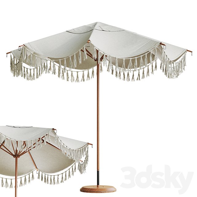 Round Cantilever Outdoor Patio Umbrella Pottery Barn 005