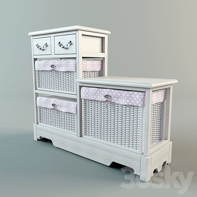 Wicker laundry basket