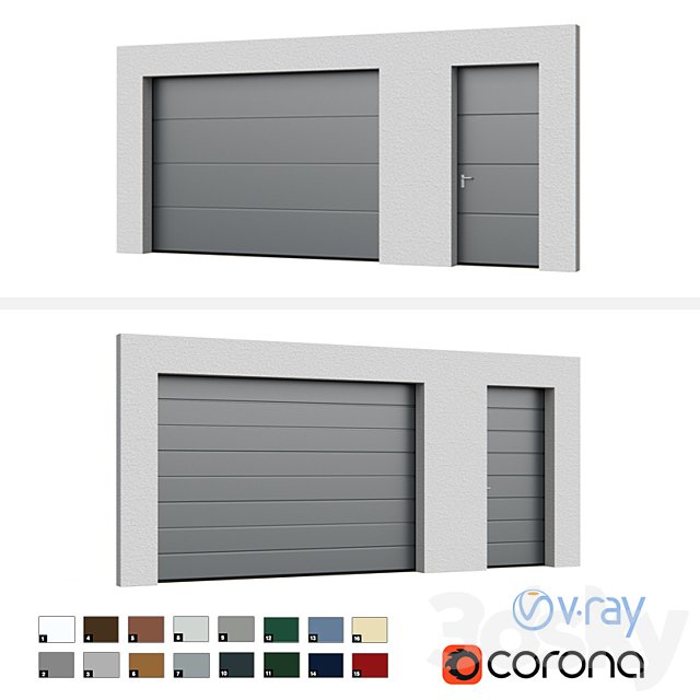 Sectional doors Hormann LPU open / closed with side door