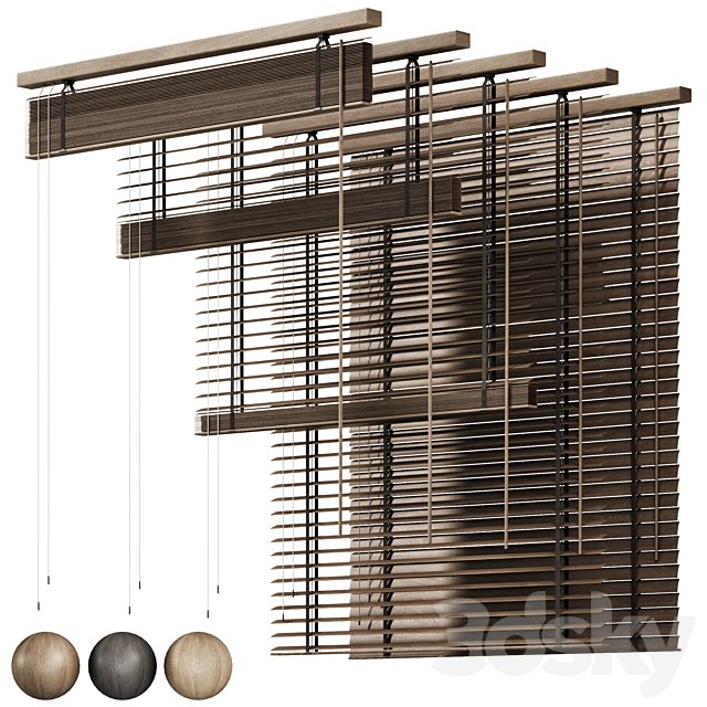 Wooden blinds 06, Folding wooden blinds