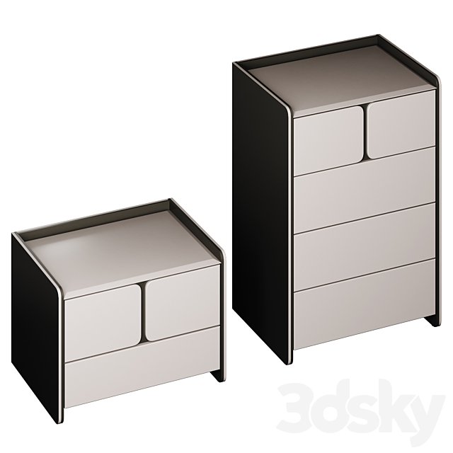 Chest of drawers and bedside table Milan