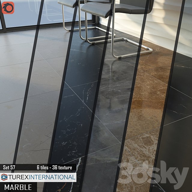 TUREX INTERNATIONAL Marble Tiles Set 57