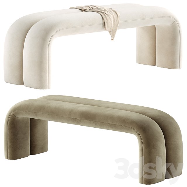 Leigh Velvet Channeled Bench