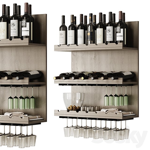 Decorative set of wine and glasses