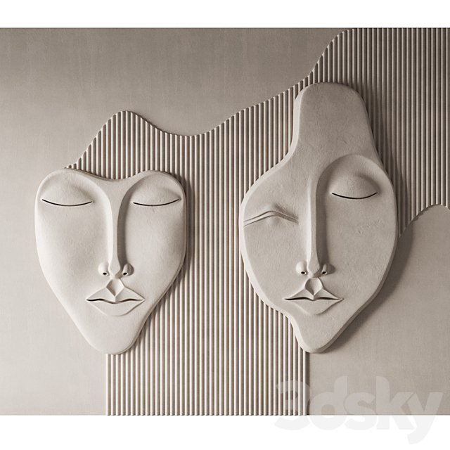 Wall 3D panel Faces v5 Mad objects