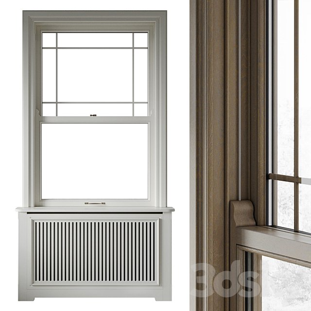Classic window with radiator screen 007