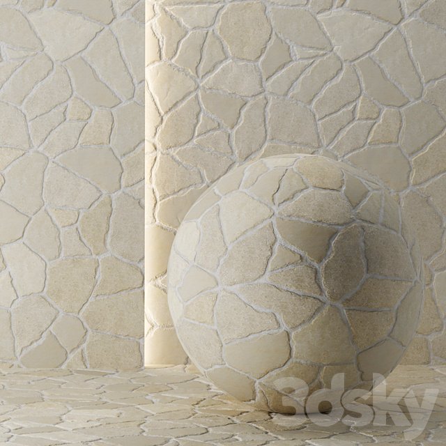 Facing masonry made of wild stone