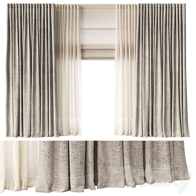 Curtains with Roman blinds