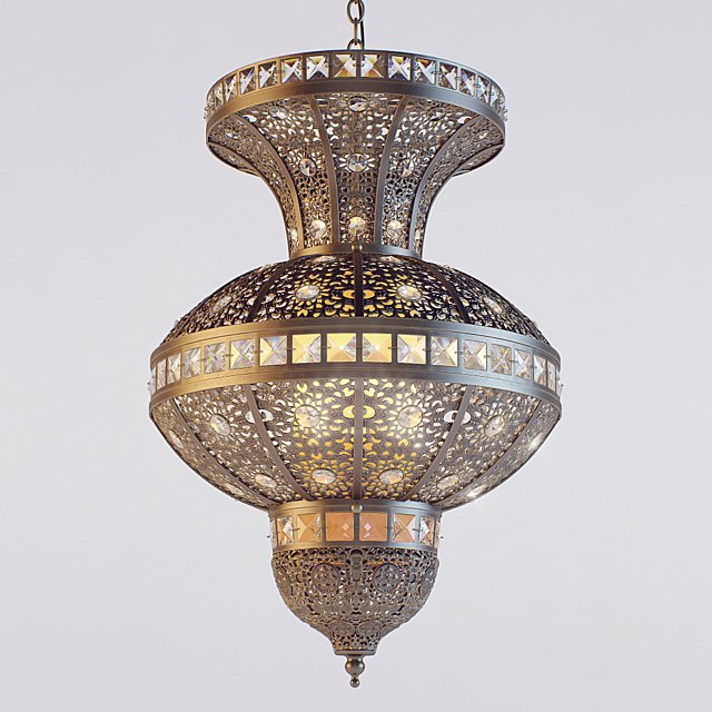 Chandelier and Sconce Oriental