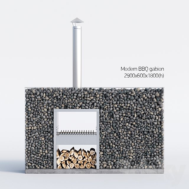 Modern BBQ gabion