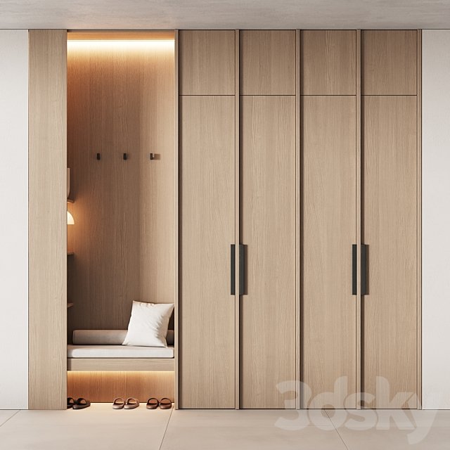 541 hallway zone 14 minimal modular wardeobe with seating niche