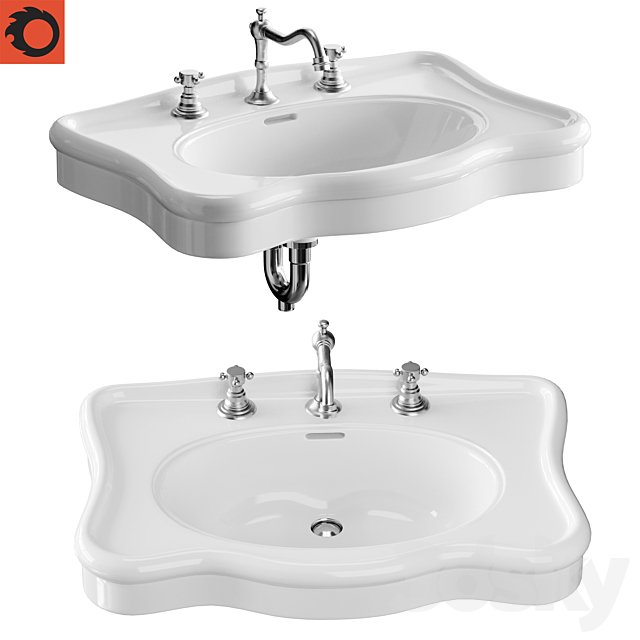 Bathroom Console Sink Deluxe Counter Top White Vitreous China