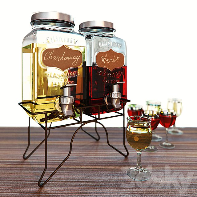 Dispencers with white and red wine