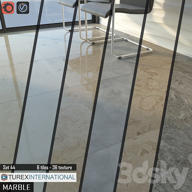 TUREX INTERNATIONAL Marble Tiles Set 44