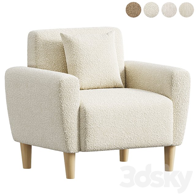 Mid-Century Accent Chairs Upholstered Fabric Accent Armchair