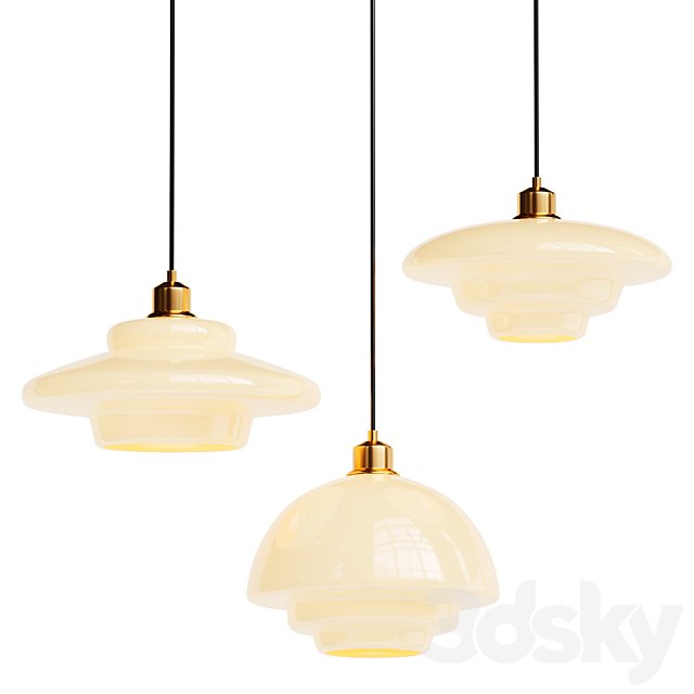 Mid Century Art Milk White Glass Pendant Light