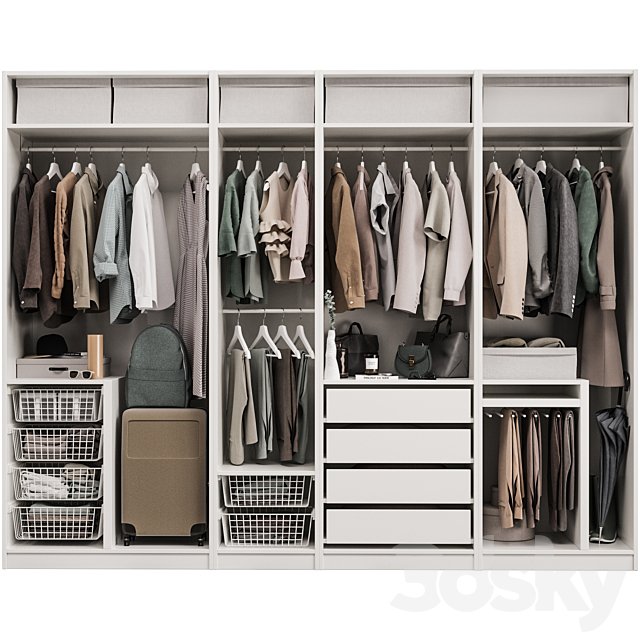Wardrobe with decor clothes