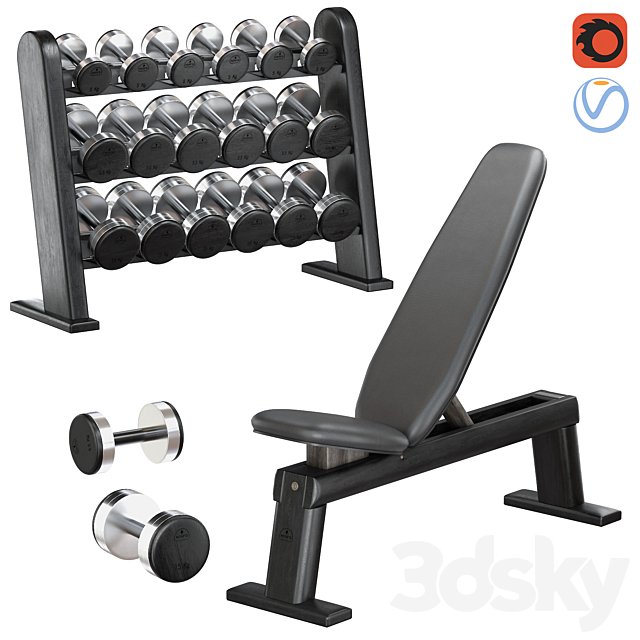 NOHrD Black DumbBells WeightBench Weight Rack