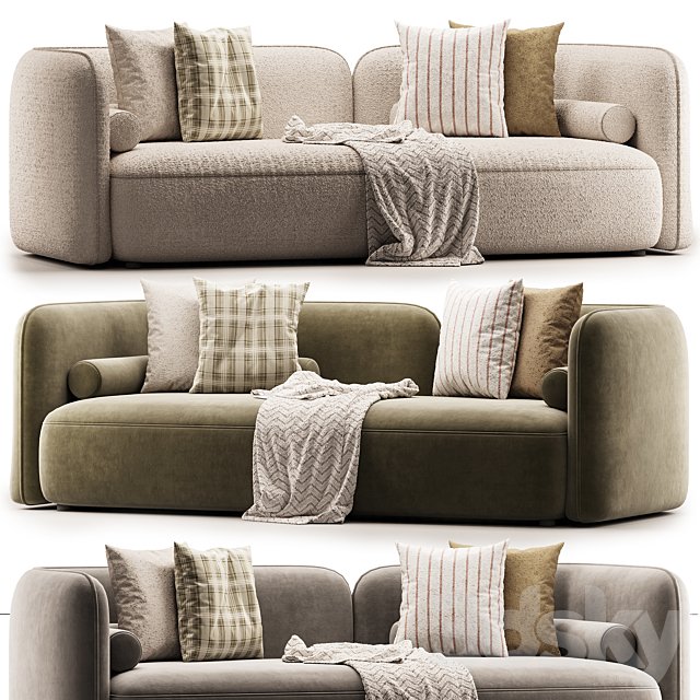 Bodrum Ivory Boucle Curved Sofa