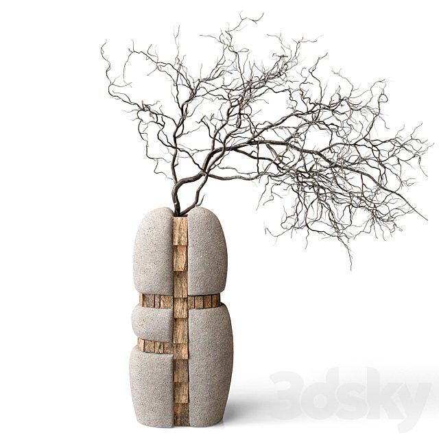 Motanka V Vase with Branch