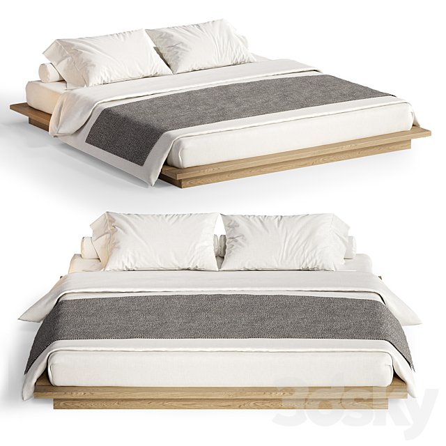 Elidia Walnut Wood Bed