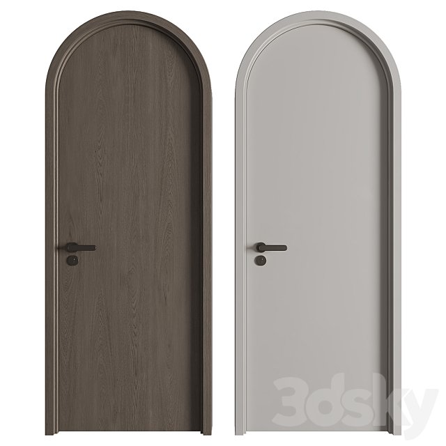 Modern Arched Wooden Door 04