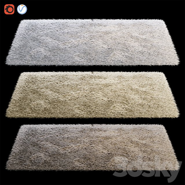 Rectangular fluffy carpet