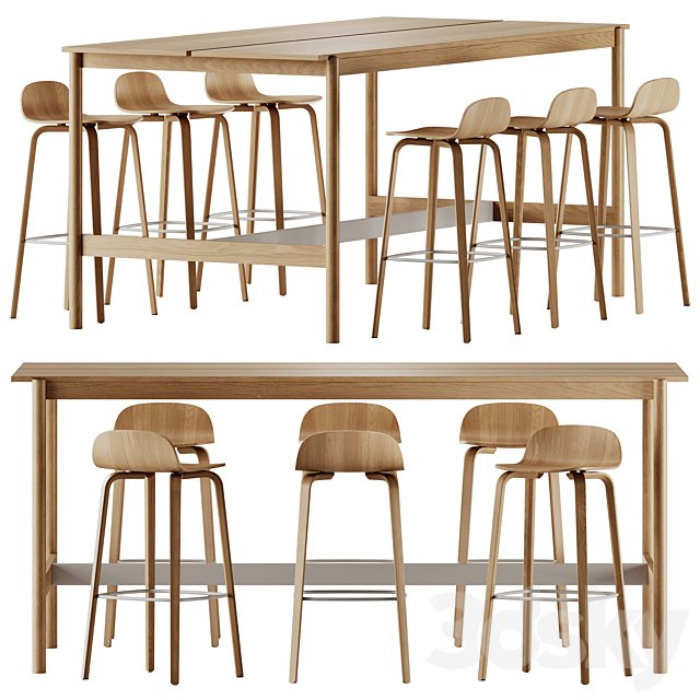 Muuto Visu Bar Stool and Linear System High Table