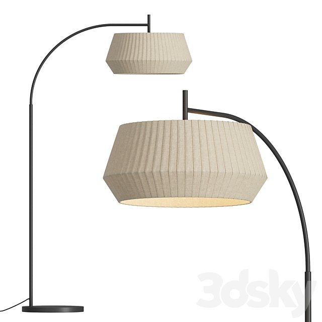 Große Bogenlampe Dicte aus Faltenstoff
