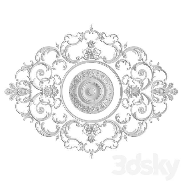 Rosette with stucco molding, set No. 117