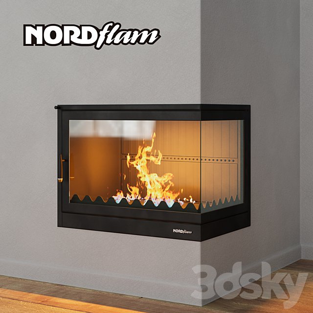 Corner fireplace Nordflam Torres (vray + corona)