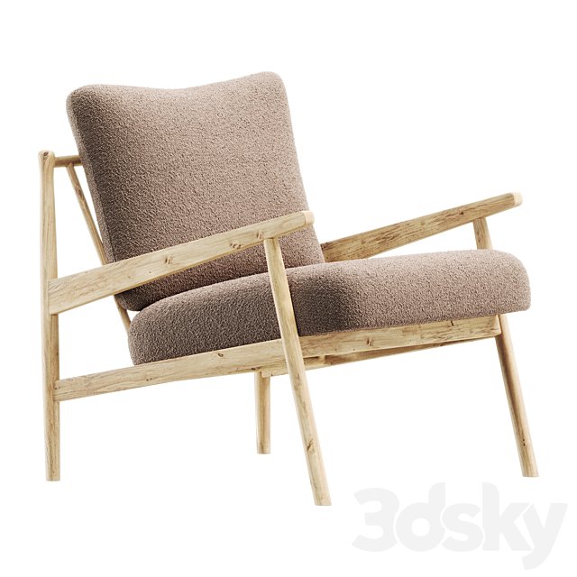 Fauteuil lounge en bouclette Mikkel
