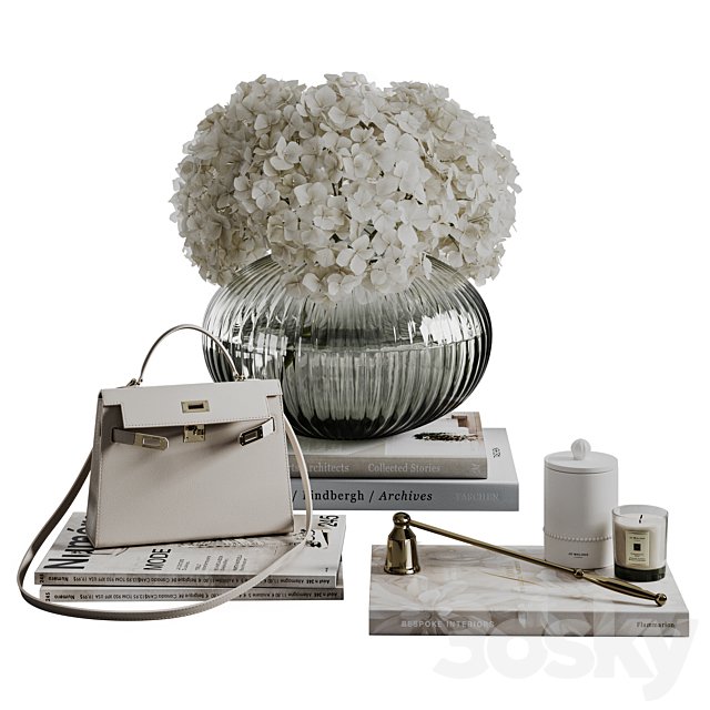 Decorative set 4 Hydrangeas
