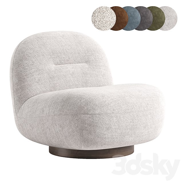 Soft Cozy Boucle Ivory Natural Otis Swivel Accent Chair