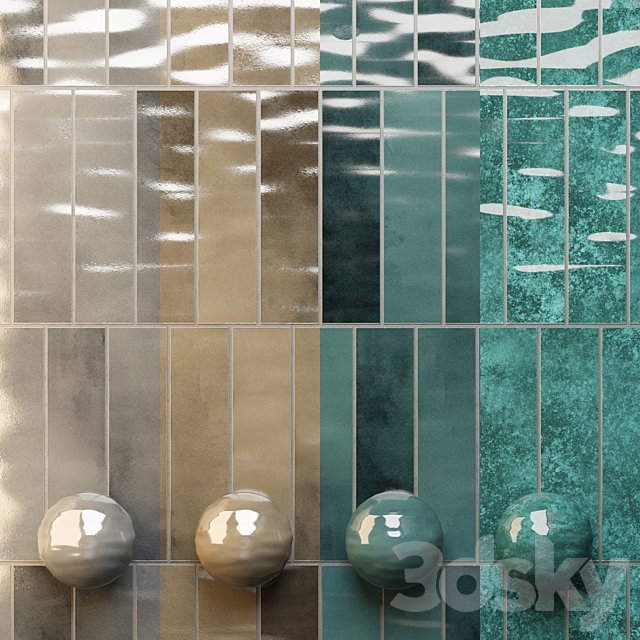 Porcelain tile 24x6 Marazzi Lume Blue M6RR