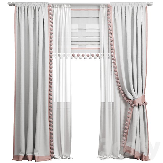 Curtain 76/ blinders with pompoms