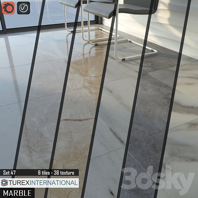 TUREX INTERNATIONAL Marble Tiles Set 47