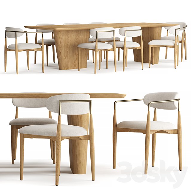 RH Dalia Rectangular Dining Table