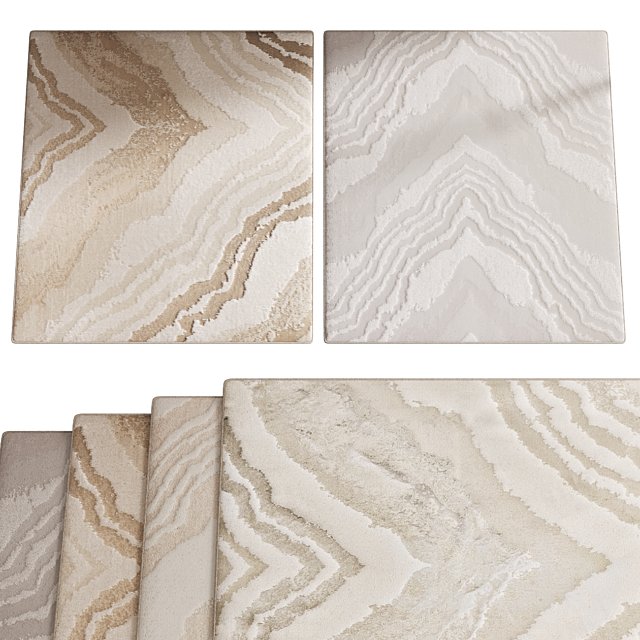 Set of 4 in 1 carpets based on Dedar Milano fabric