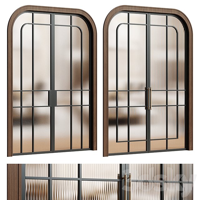 Arched glass door - Interior door 256 - Art deco metal door