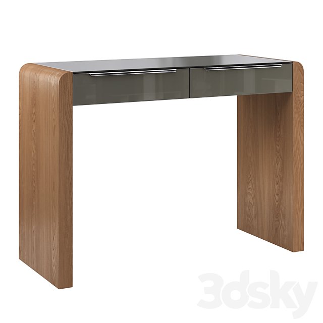 Sohome dressing table made of walnut veneer and glass