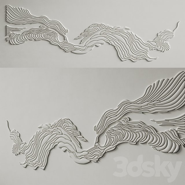Abstract composition Plaster panel