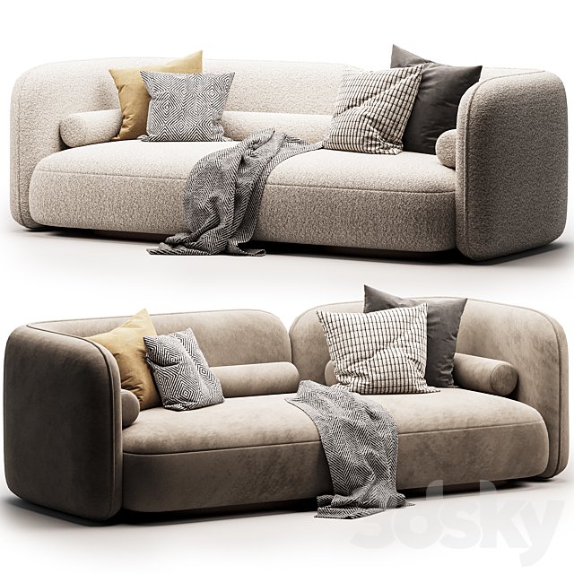 Scandinavian style velvet sofa