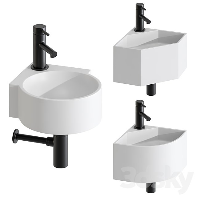 Lusso Stone Small Corner Washbasins