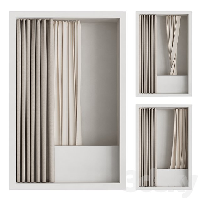 Shower curtain with hidden ceiling cornice