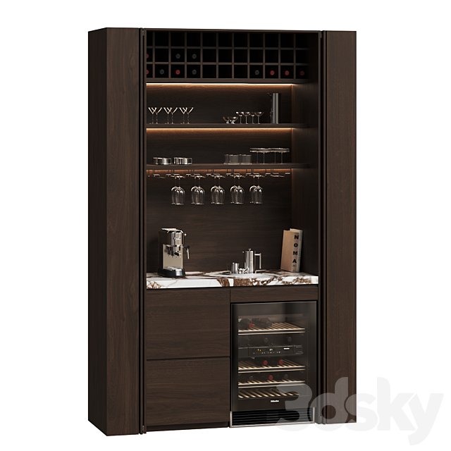 Hidden Cabinet Coffee Bar Station