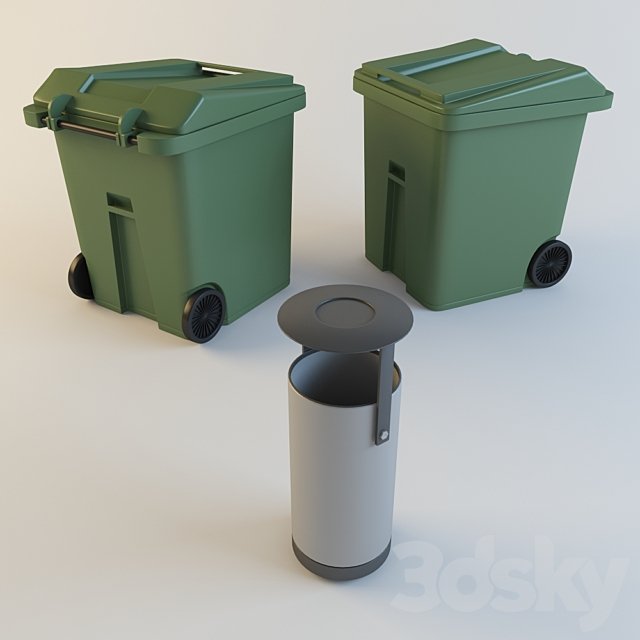 and trash bin